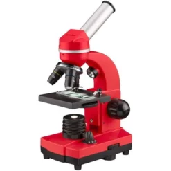Microscopio Escolar Biolux Sel Con Soporte Para Smartphone Y Sistema Zoom Barlow, Color Rojo