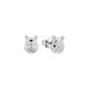 Disney - Winnie The Pooh - Pendientes Baño De Oro Blanco