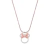 Disney - Minnie Mouse - Colgante Silueta Cabeza Con Lazo Baño De Oro Blanco Y Rosa