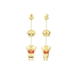 Disney - Winnie The Pooh - Pendientes Tarro De Miel Baño De Oro