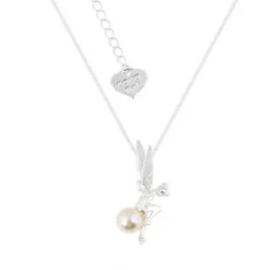 Disney - Campanilla - Colgante Con Perla Chapado En Oro Blanco